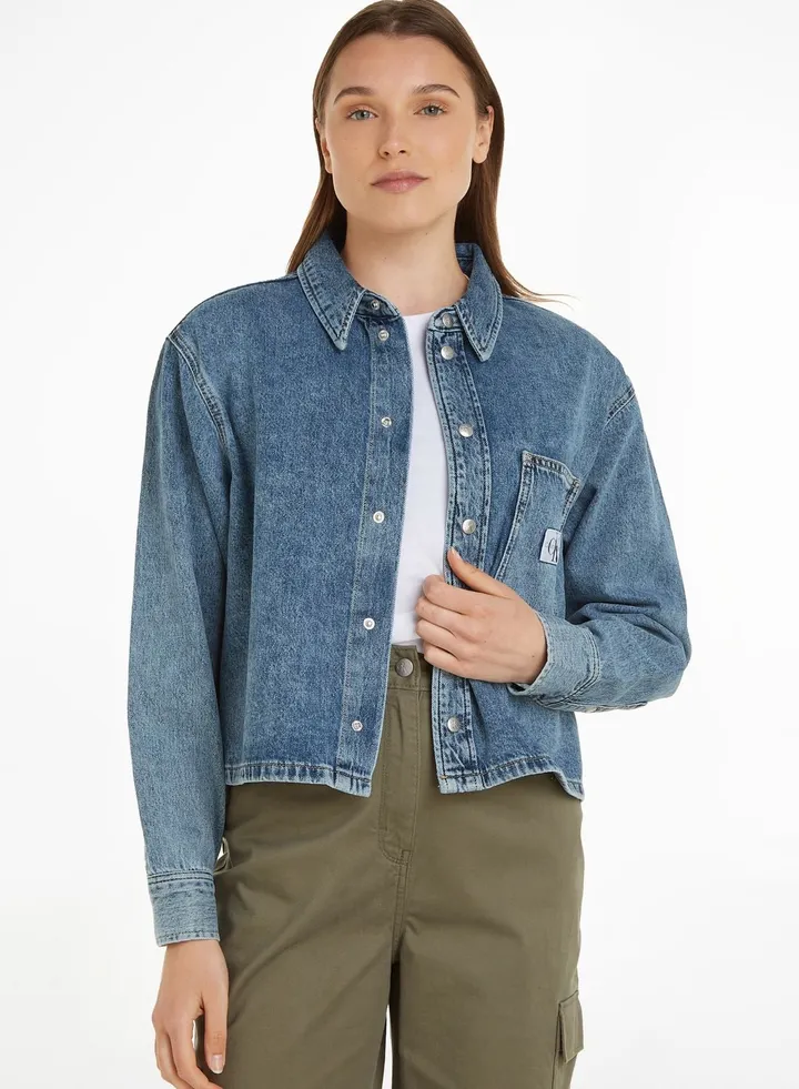 Button Detail Denim Shirt