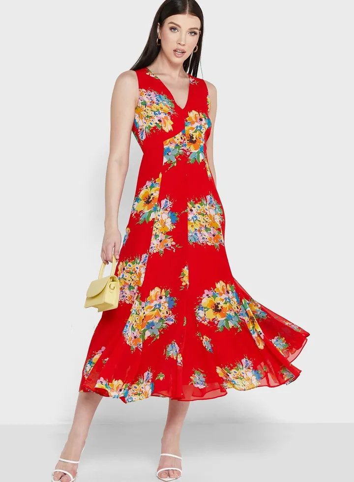 Floral Print Tiered Dress