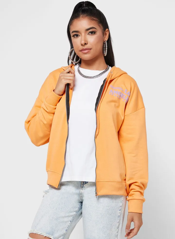 Graphic Hoodie With Puff Print
