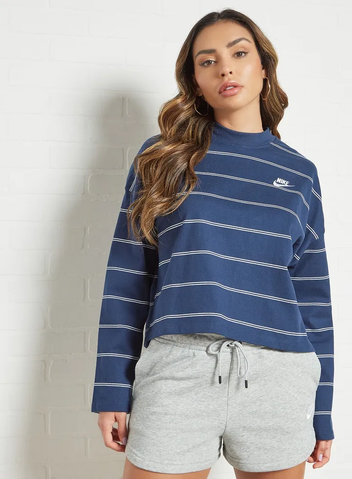NSW Striped Jersey Top Navy