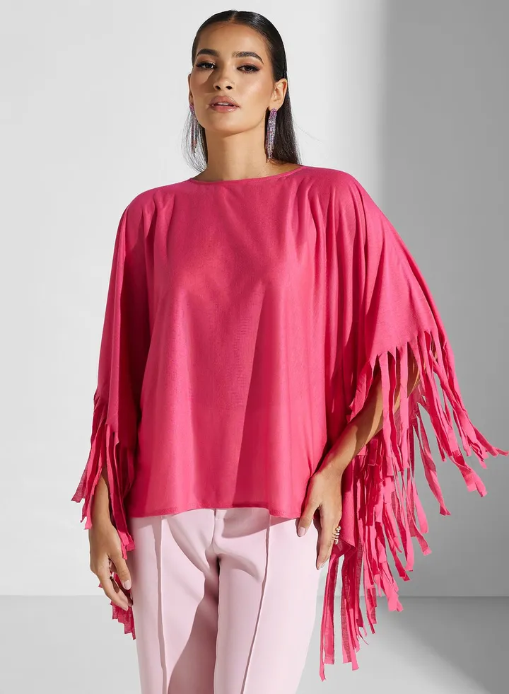 Asymmetric Cape Sleeve Top