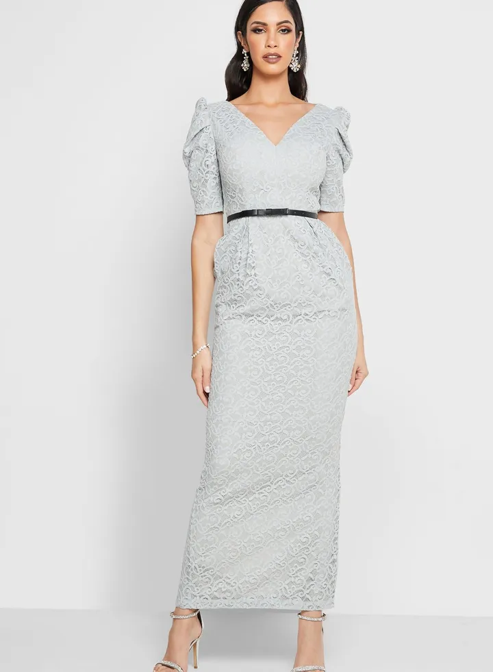 Puff Sleeves Bodycon Dress