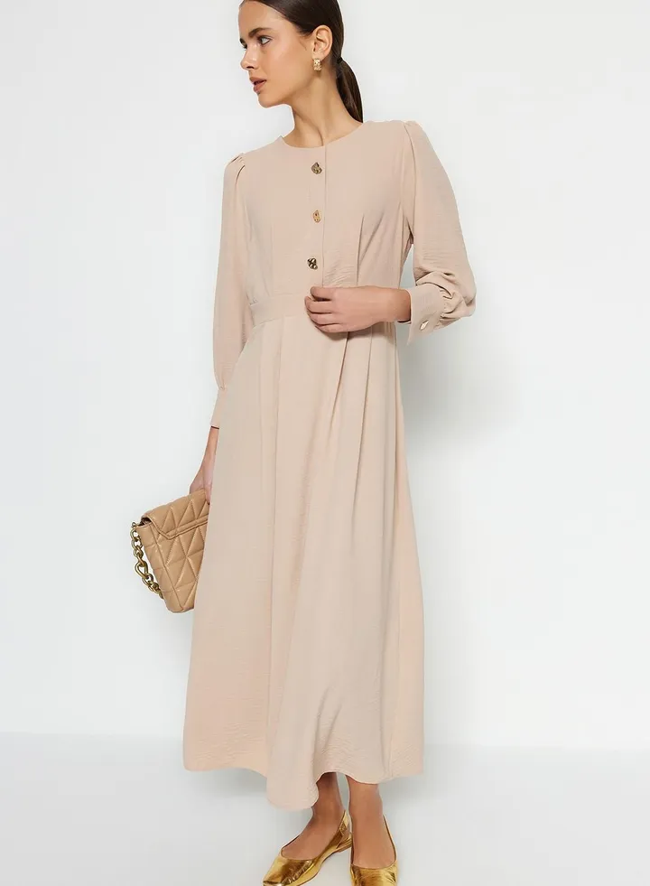 Button Detail Knitted Dress
