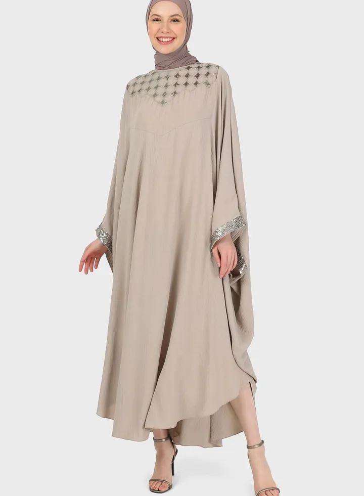 Embroidered Cape Sleeve Abaya