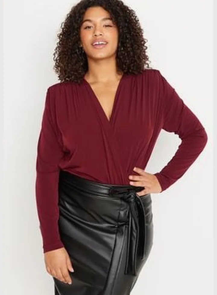 Burgundy Knitted Padding Double Breasted Bodybuilding With Snap Button TBBAW23CS00014