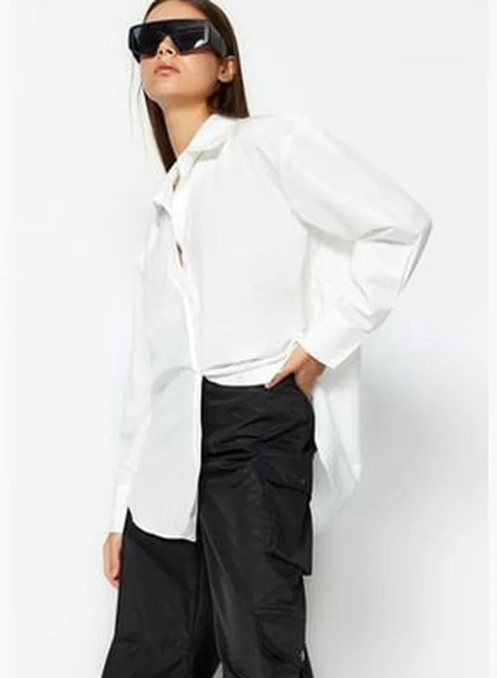 Ecru Classic Woven Shirt TWOAW24GO00028