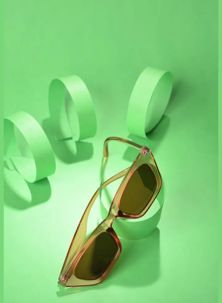 Women Brown Lens Pink Butterfly Sunglasses