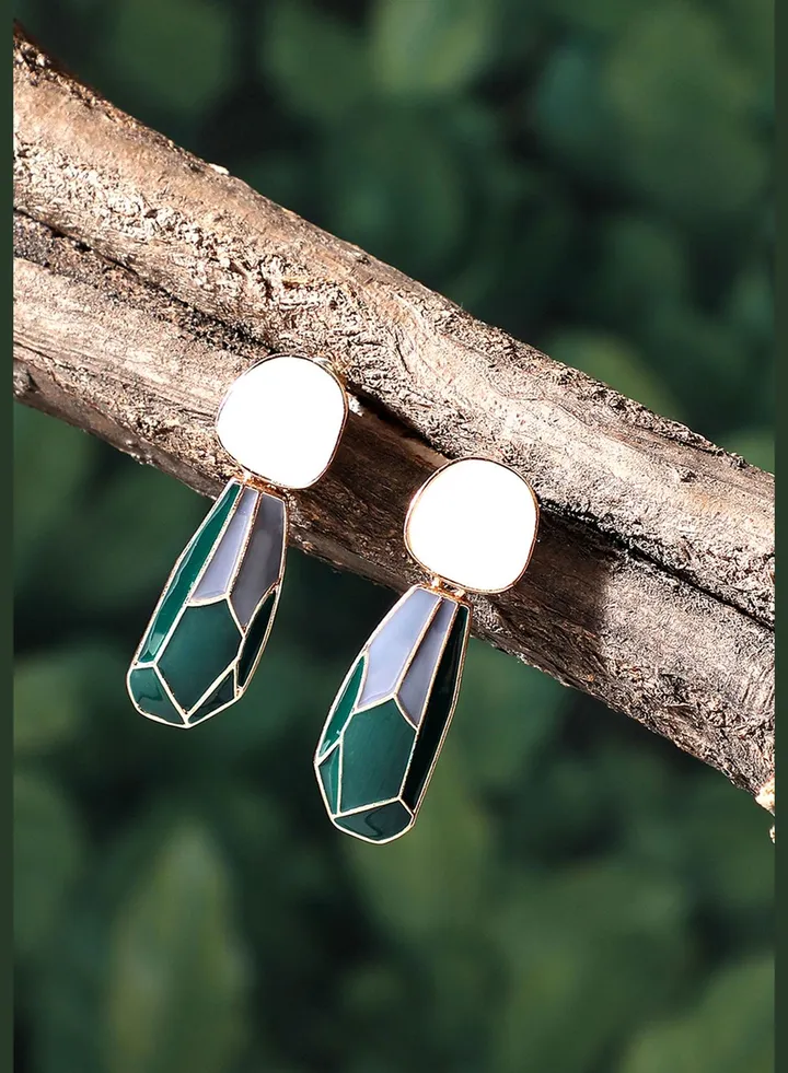 Gold Plated Party Designer Stone Drop Earring For Women
