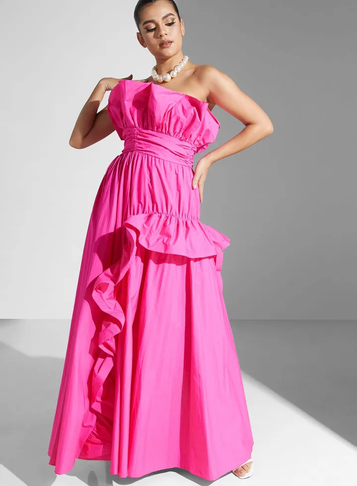 Square Neck Cold Shoulder Dress