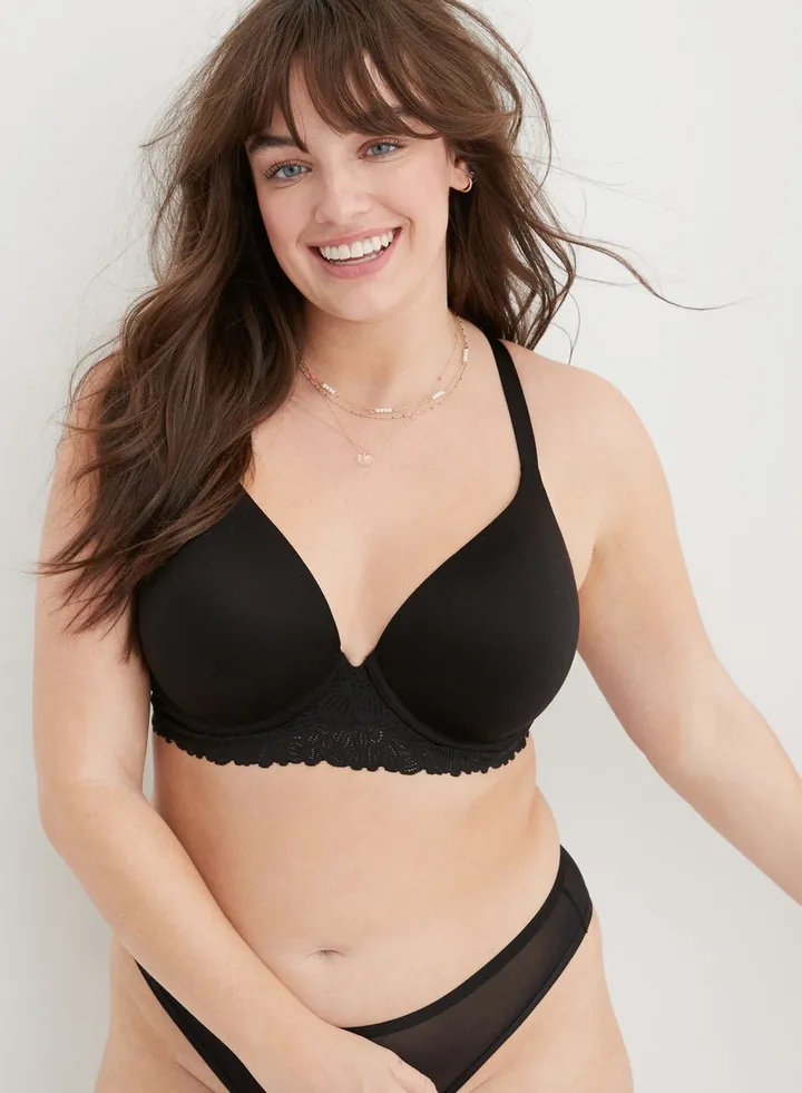 Lace Plunge Neck Bra