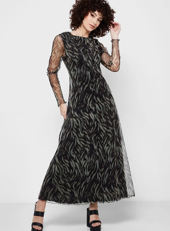 Zebra Print Knitted Dress