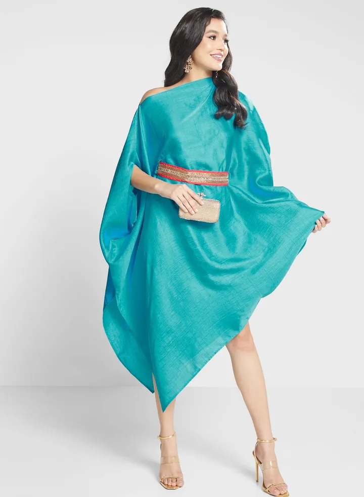 Asymmetrical Hem Slit Dress
