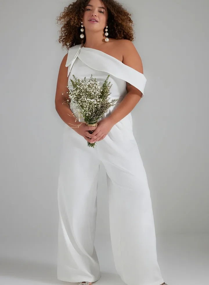 One Shoulder Wide Leg Jumpsuit