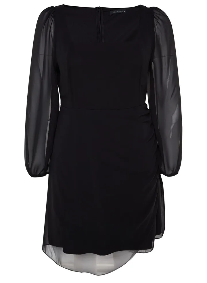 Puff Sleeve Square Neck Dress