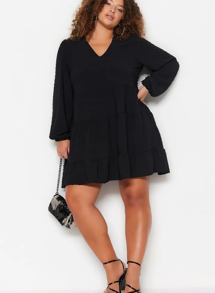 V-Neck Tiered Dress