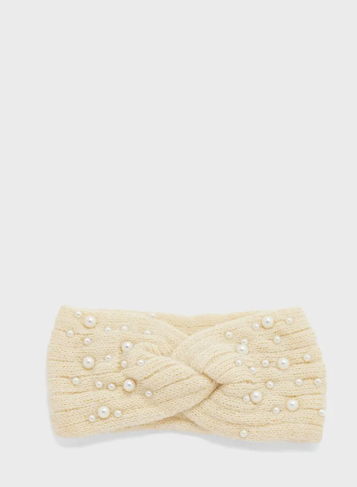 Pearl Knitted Winter Headband