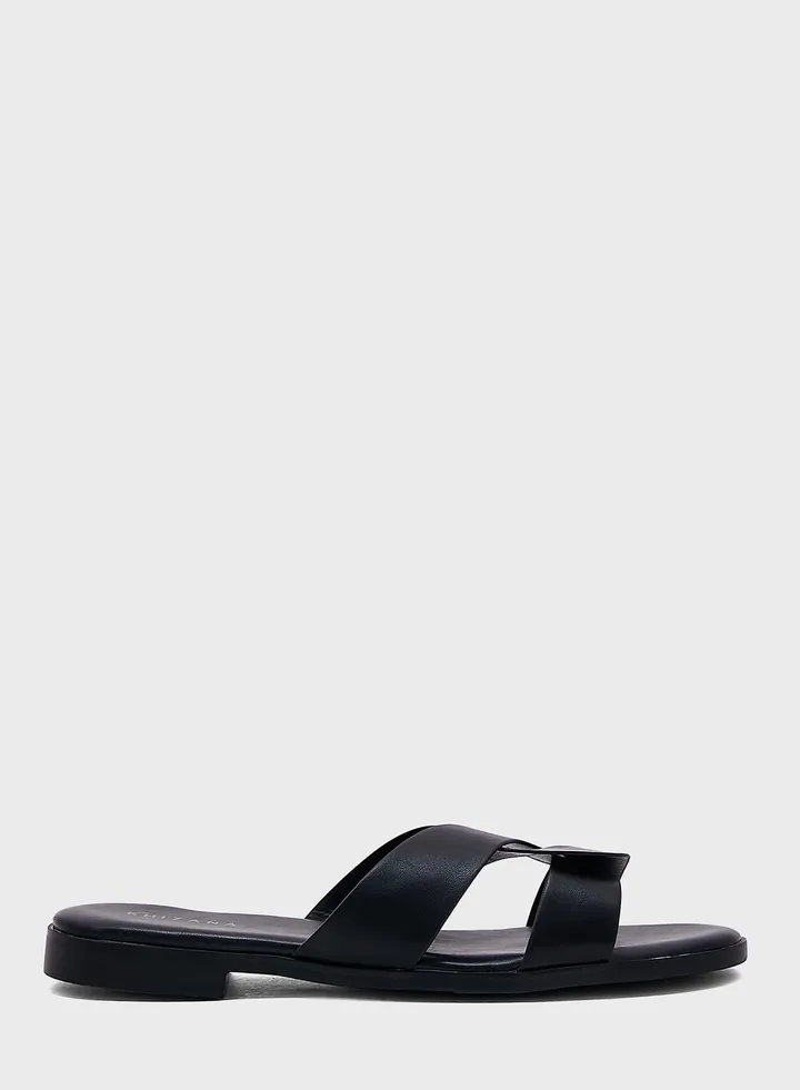 Interwoven Strap Flat Sandal