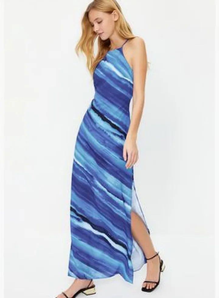 Blue Sleeveless Woven Dress TWOSS23EL02238