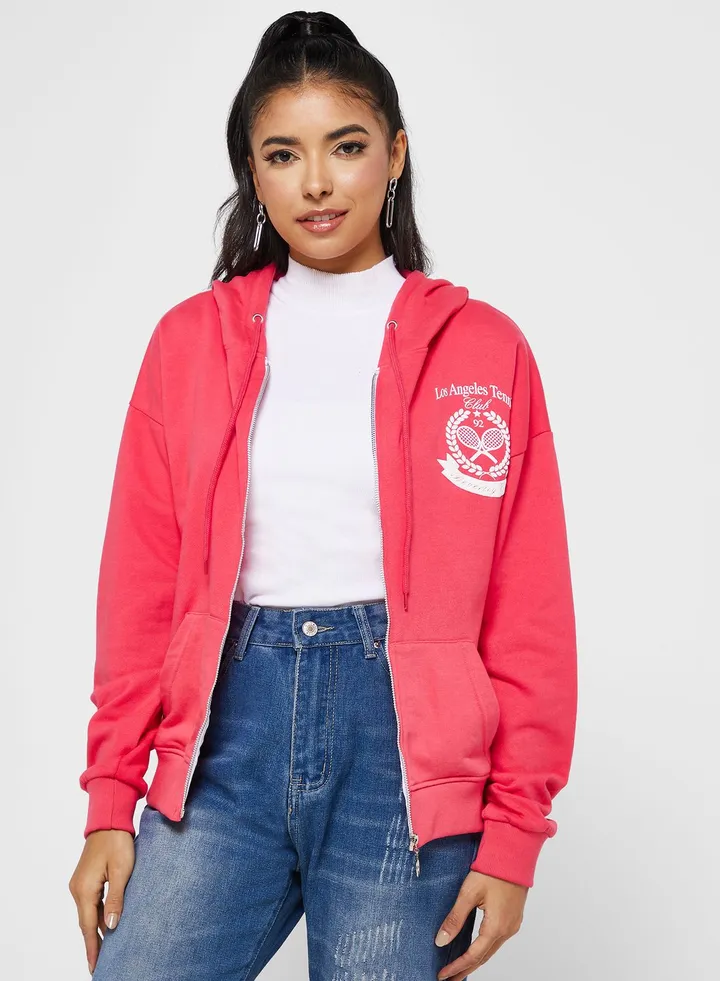 Graphic Hoodie With Puff Print