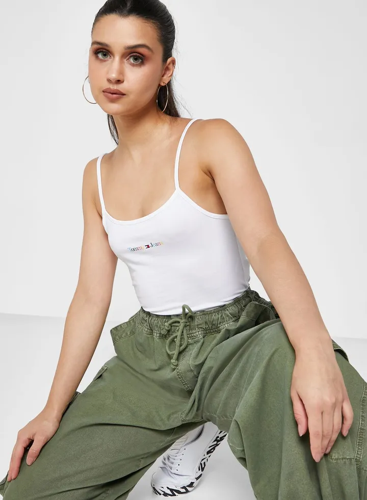 Strappy Logo Crop Tank Top