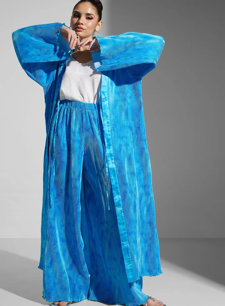 Pleated Tie Detail Abaya