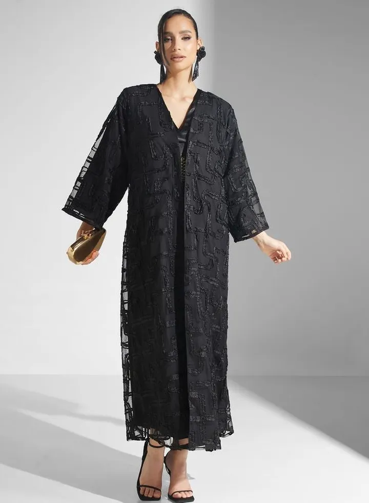 Mesh Belted Abaya
