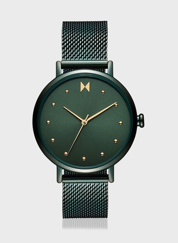 Dot Leather Strap Analog Watch