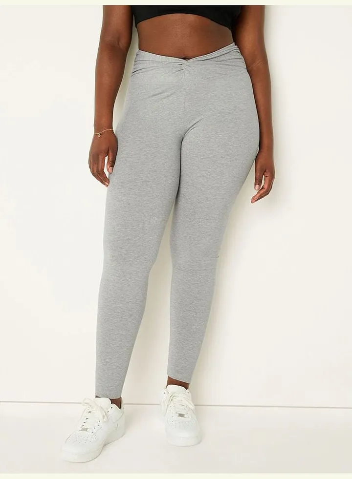 Cotton Twist-Waist Leggings