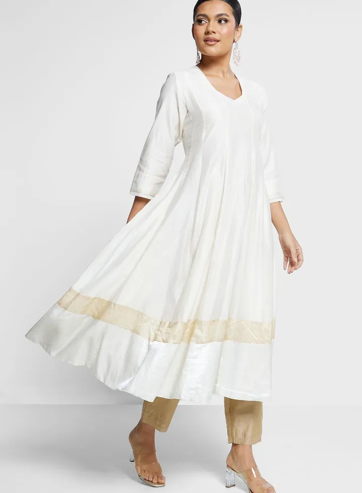 V-Neck Tiered Kurti