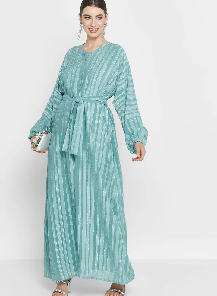 Belted Top & Abaya Set