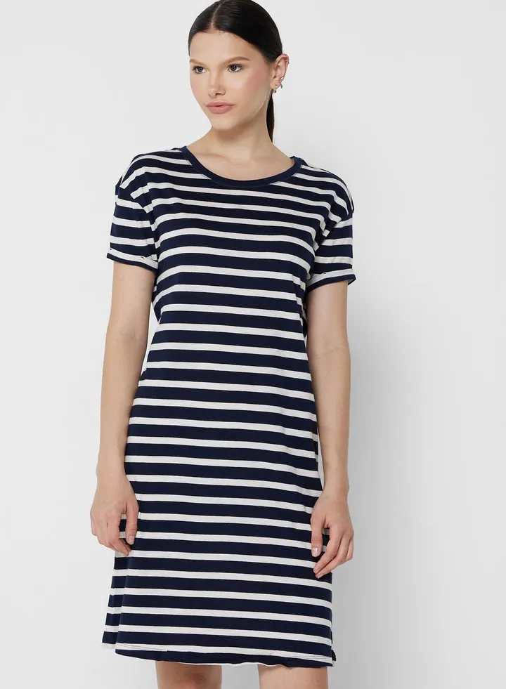 Pure Cotton Striped Short Nightdress