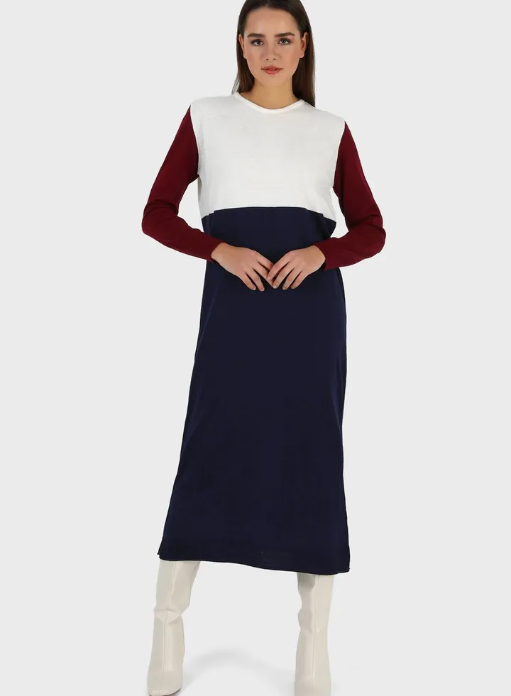 Color Block Knitted Dress