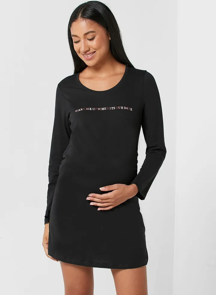 Crew Neck Graphic Dress
