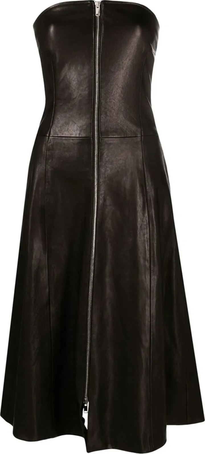 Black Valerie Strapless Leather Dress