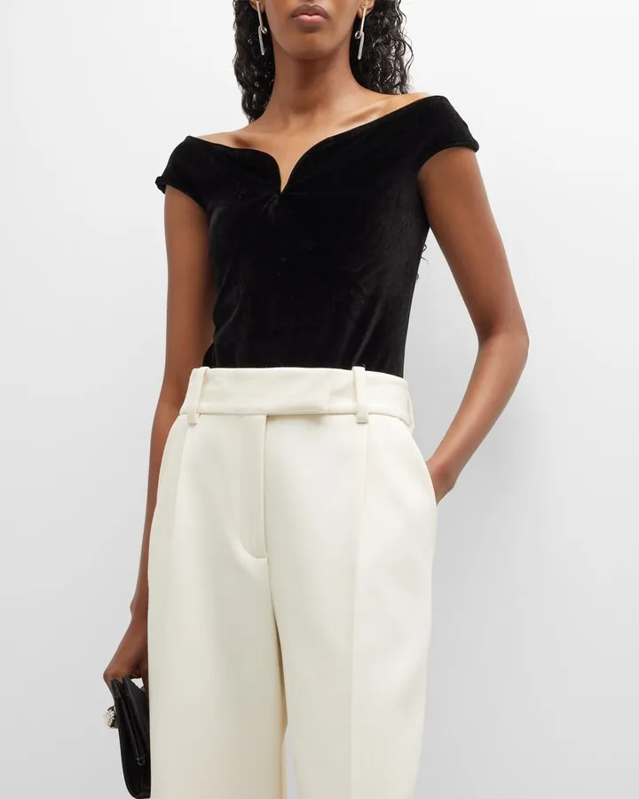 Gesa Off-The-Shoulder Faux Leather Bodysuit