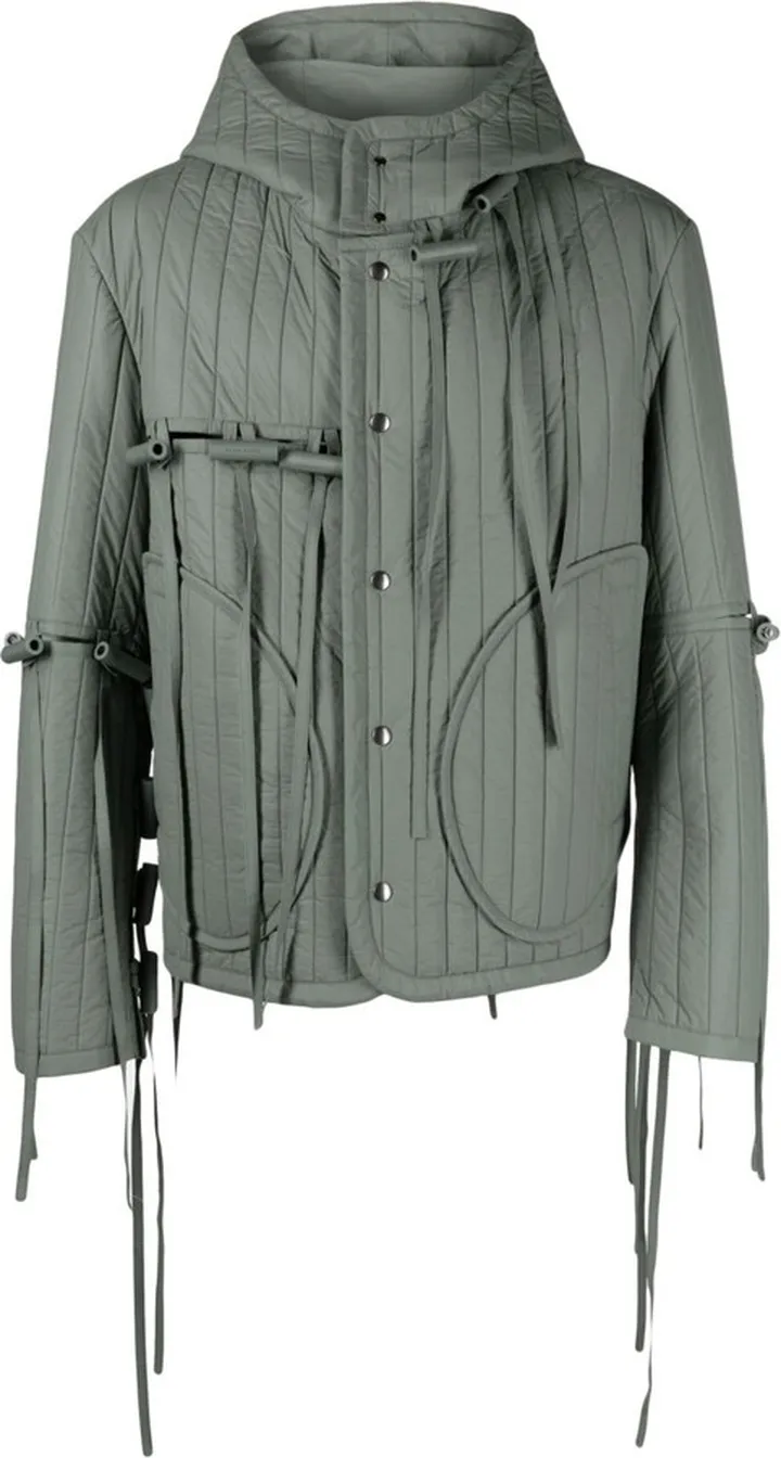 Green Tyvek Drawstring Bomber Jacket