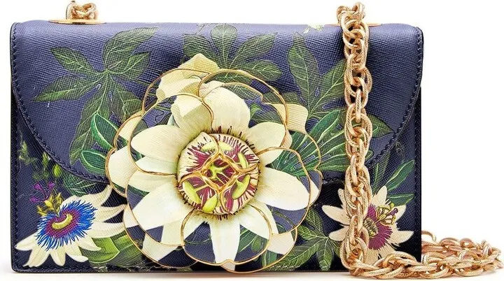 Flower-Applique Detail Crossbody Bag