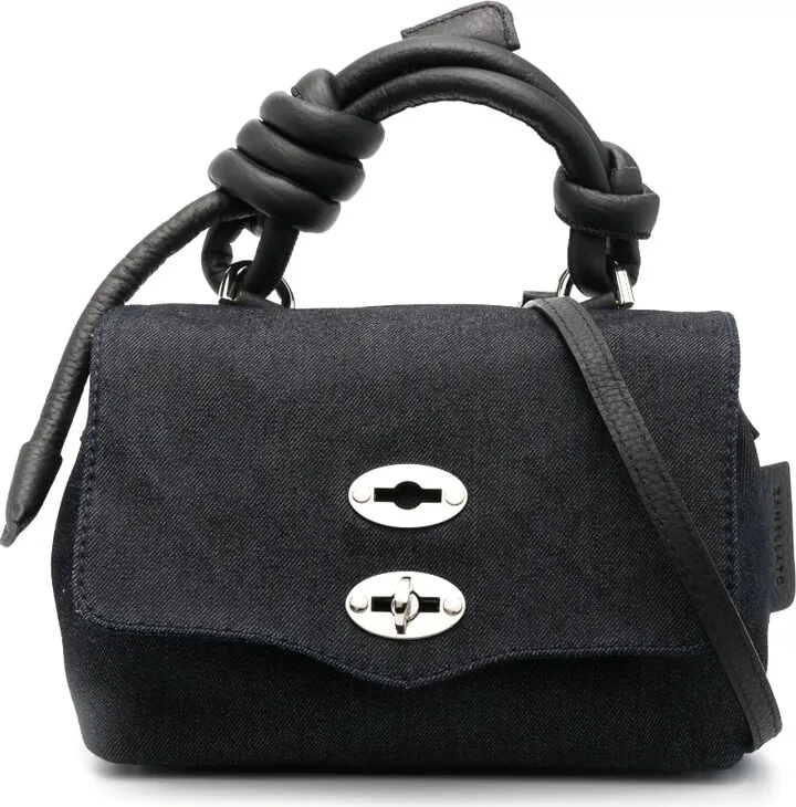 Knot-Detail Foldover Tote Bag