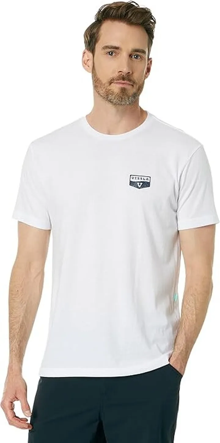 VISSLA Wavy Heather Short Sleeve Tee (White) Men's Clothing
