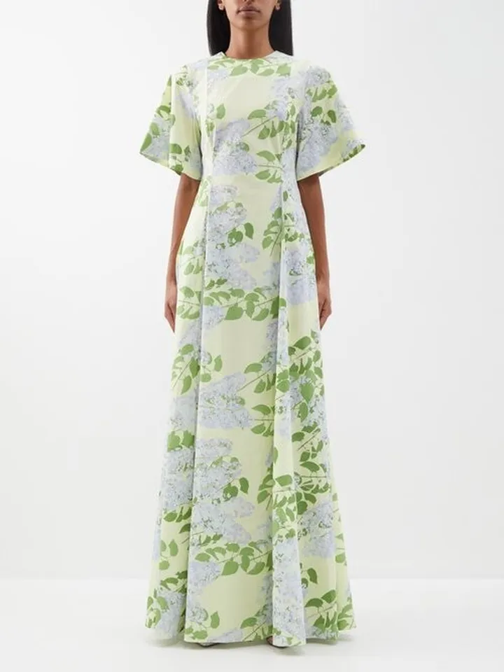 Madeline Floral-print Cotton-blend Gown