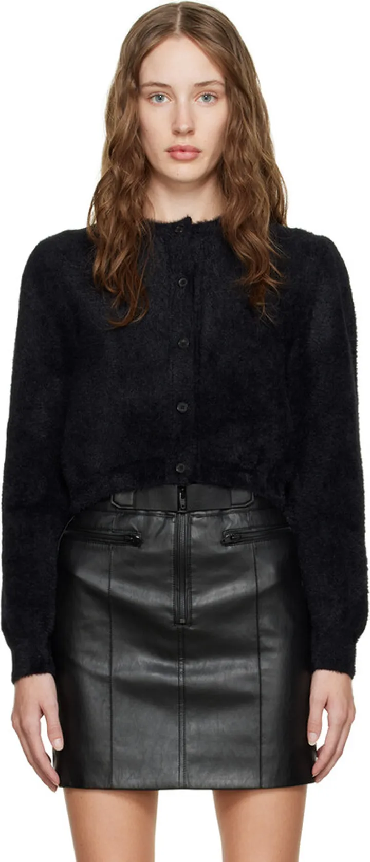 Juun.J Black Cropped Cardigan