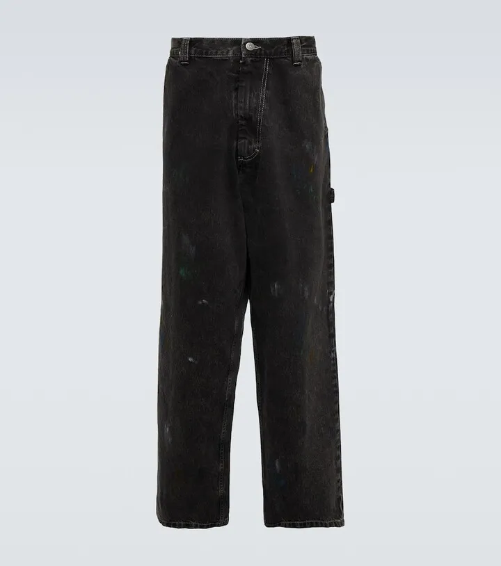 Distressed wide-leg jeans