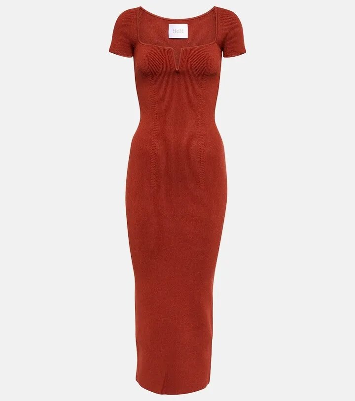 Freya ribbed-knit midi dress
