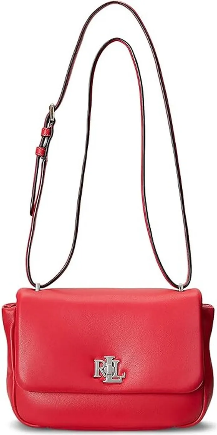 LAUREN Ralph Lauren Nappa Leather Medium Sophee Bag (Cactus Red) Handbags