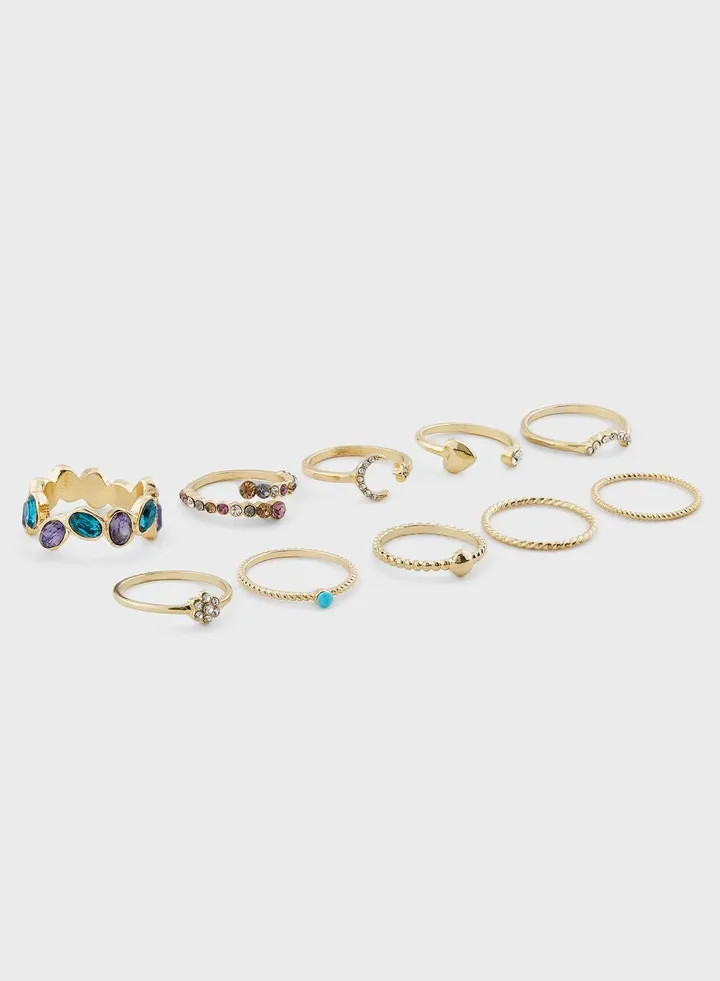 10 Pack Celestial Mix Ring Set