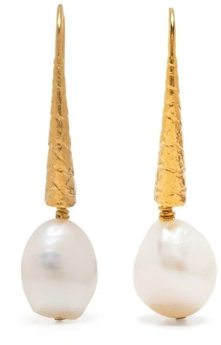 Pearl Cone Drop Earrings