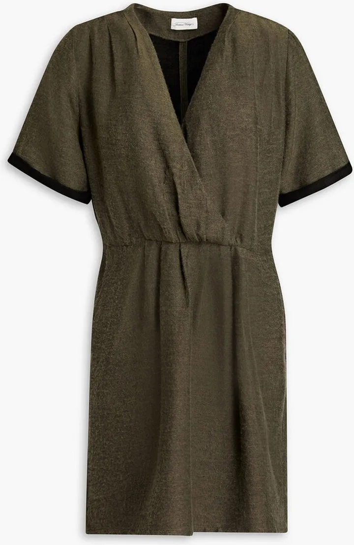 Vimbow wrap-effect brushed woven mini dress