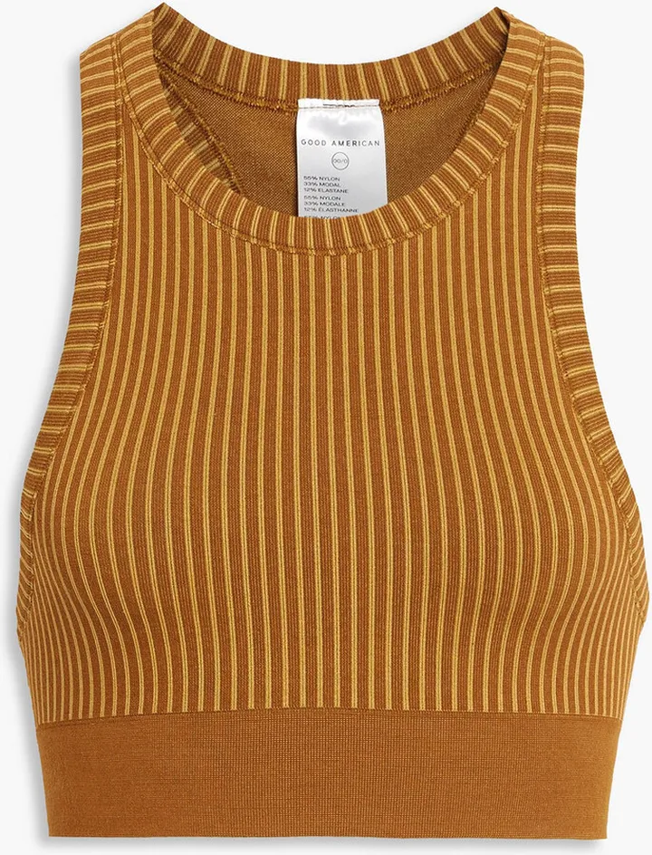 Striped stretch sports bra