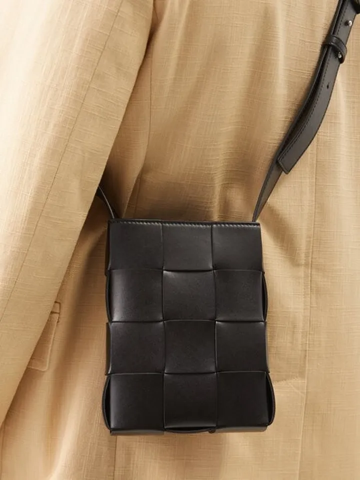 Intrecciato-leather Cross-body Bag