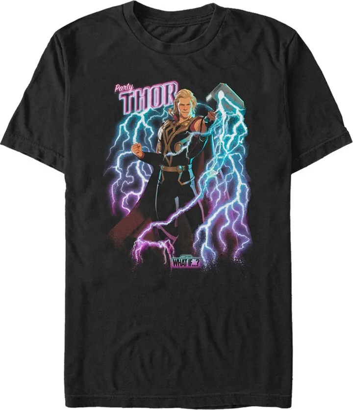 Men's Marvel What if…? Party Thor T-Shirt - Black - X Large
